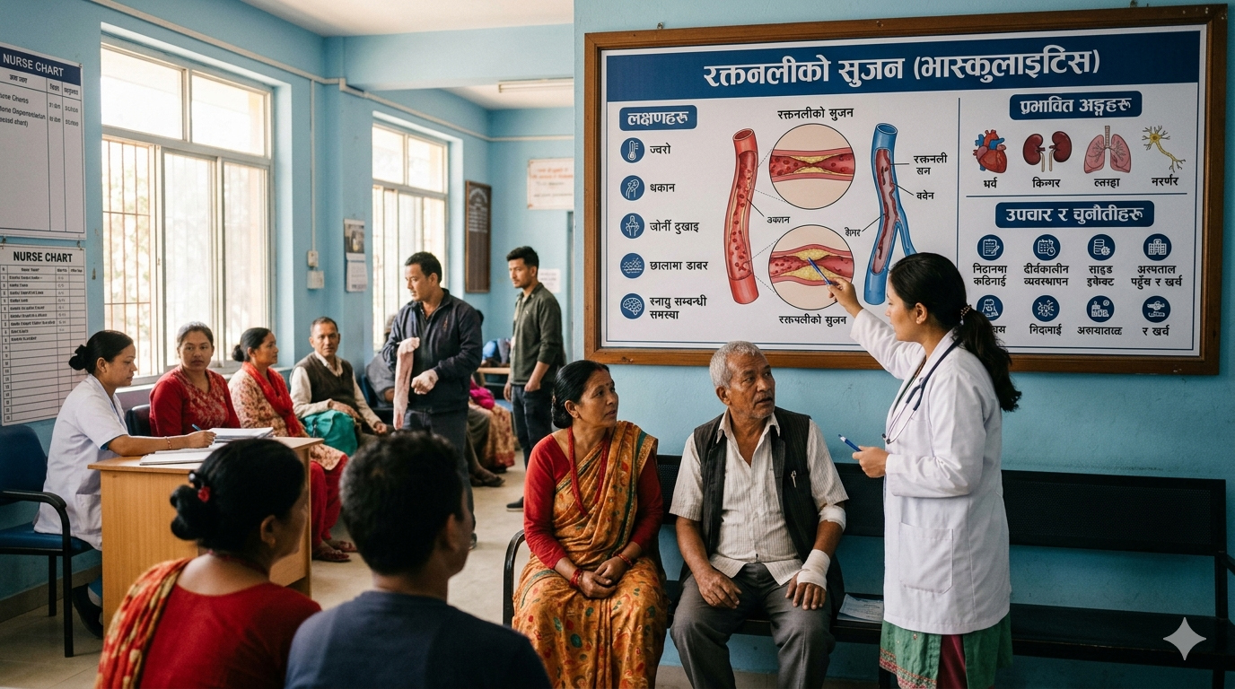 रक्तनलीको सुजन (भास्कुलाइटिस) रोग स्थिति र चुनौती
