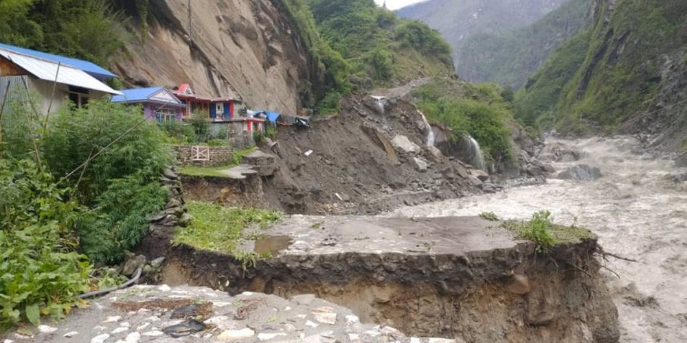 सङ्खुवासभामा बाढीपहिरोबाट ४३ परिवार विस्थापित