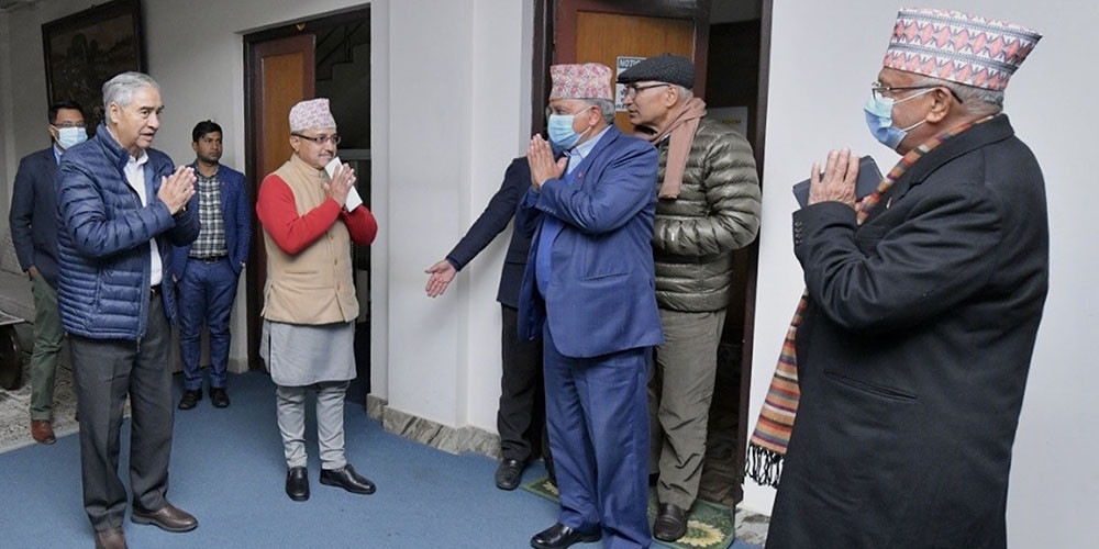 प्रधानमन्त्री देउवा र एमाले अध्यक्ष ओलीबीच छलफल