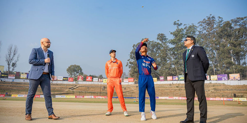 नेदरल्याण्ड्सविरूद्ध टस जितेको नेपालले पहिले बलिङ गर्दै