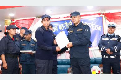 काठमाडौँमा खटिएका निर्वाचन प्रहरीको औपचारिक बिदाइ