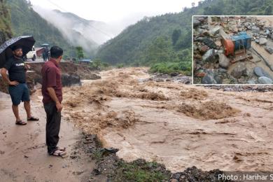 बाढीले विद्युत् आयोजनाको पावर हाउस बगायो