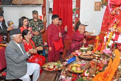 पाल्पामा रणउजीरेश्वरी भगवतीको रथयात्रामा राष्ट्रपति सहभागी 